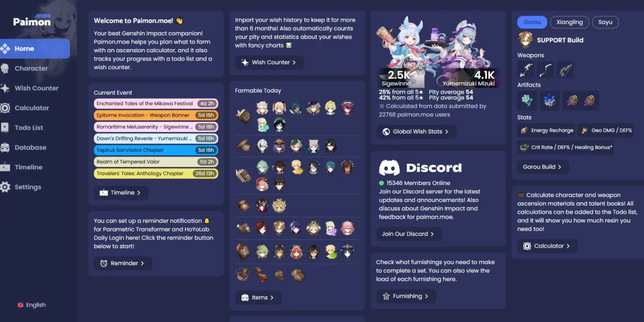 Paimon.moe: The Ultimate Wish Tracker & Resource Manager for Genshin Impact Players
