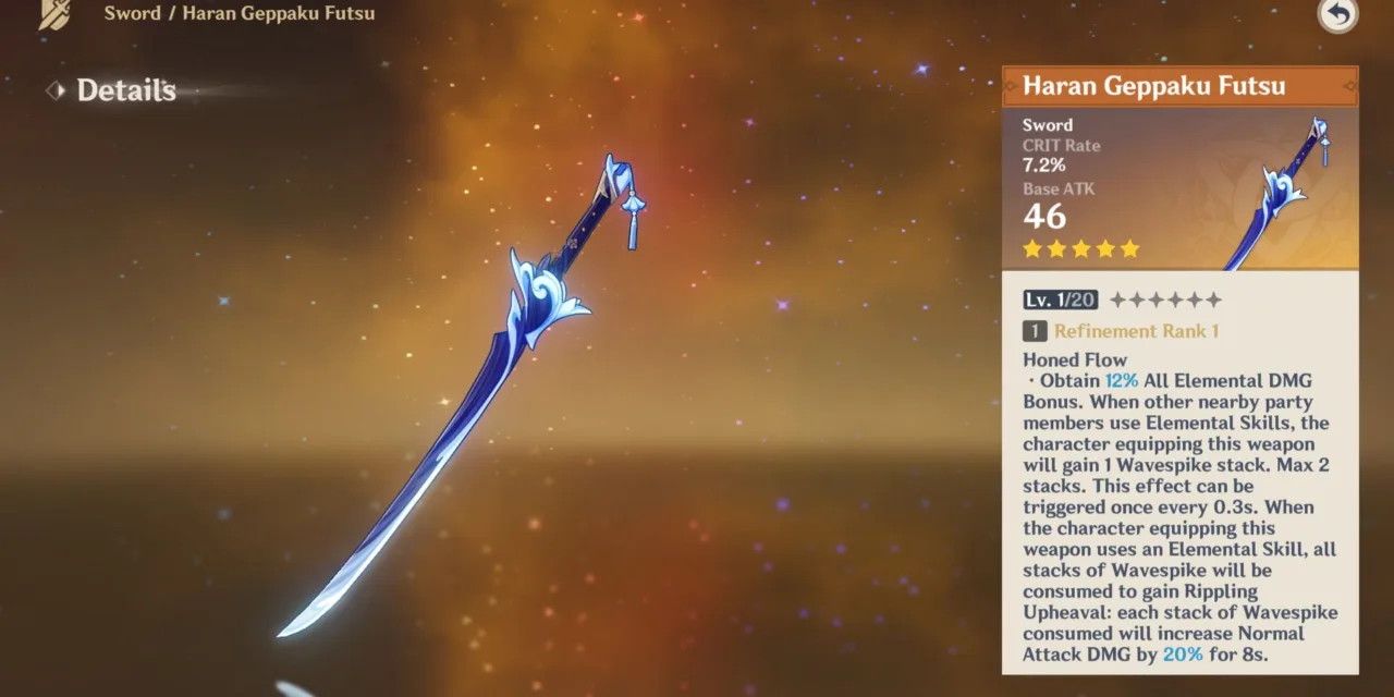 Haran Geppaku Futsu in Genshin Impact: Best Builds, Stats, and How to Get This 5-Star Sword