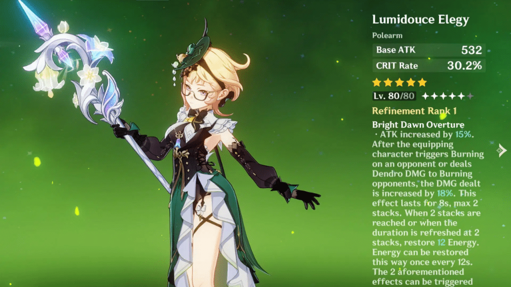 Lumidouce Elegy Genshin Impact Guide: Best Builds, Stats, Passive Ability, and How to Get It