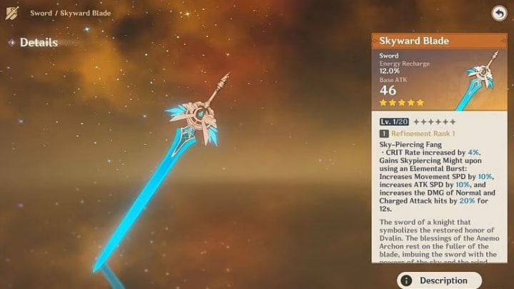 Skyward Blade Genshin Impact Guide: Best Builds, Stats, Characters, and How to Get It Skyward Blade Genshin Impact Guide: Best Builds, Stats, Characters, and How to Get It