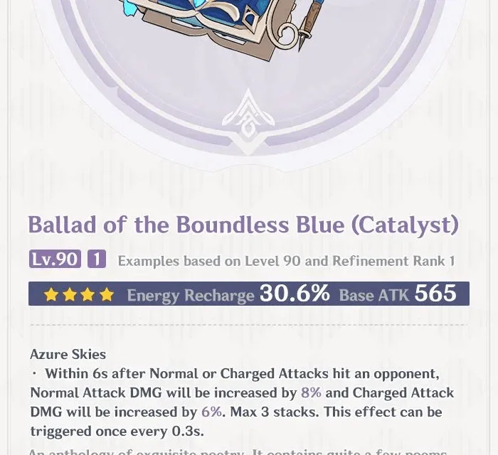 Ballad of the Boundless Blue in Genshin Impact: Best Builds, Stats, Characters, and How to Get It