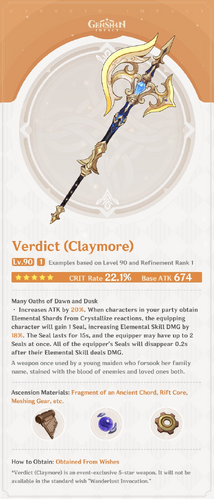 Verdict Genshin Impact Weapon Guide: Best Builds, Stats, and How to Get It